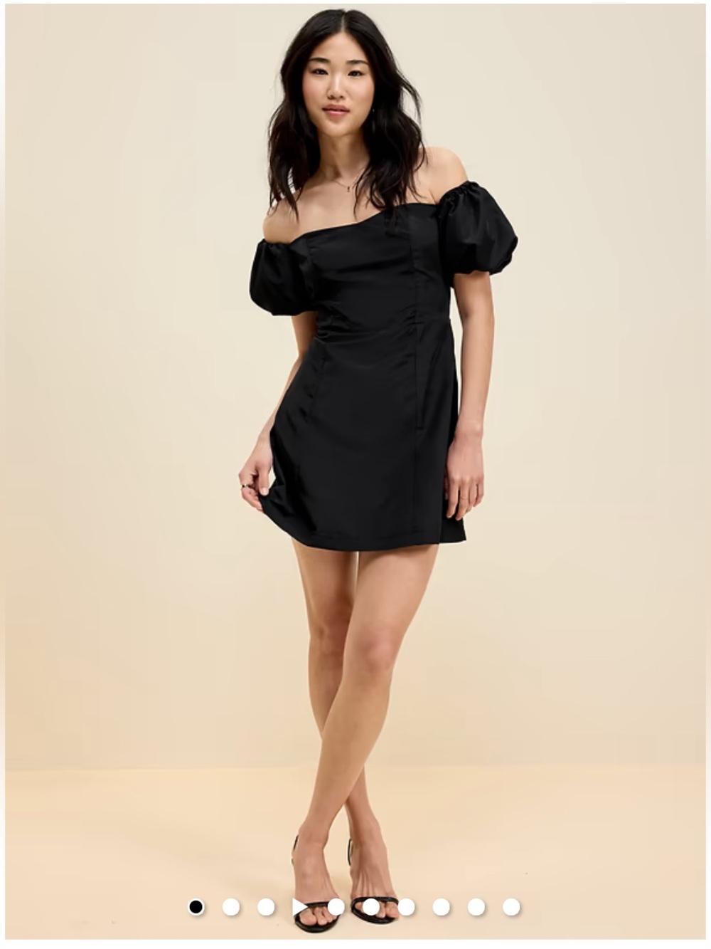 Old Navy Black Puff-Sleeve Mini Dress